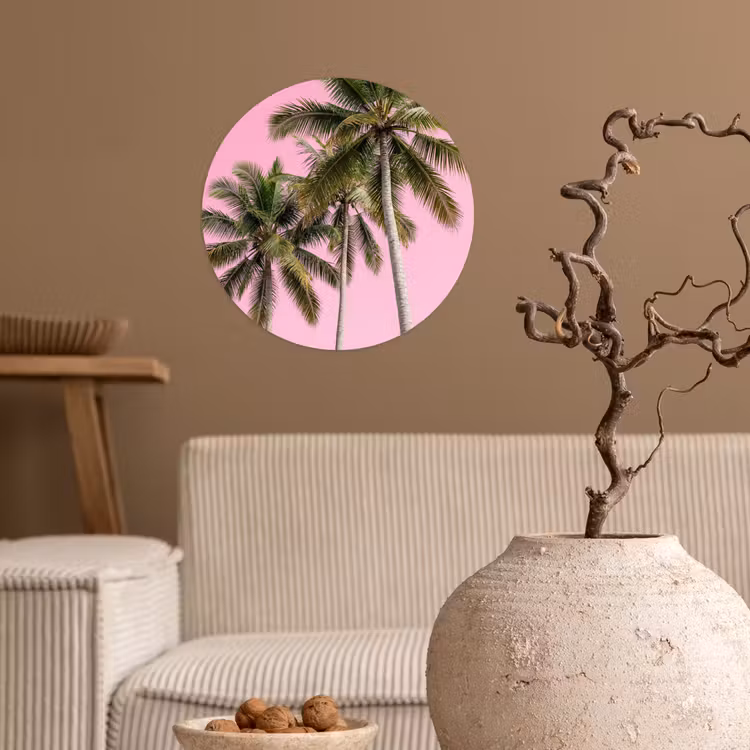Behangcirkel - Palmboom - Tropisch - Pink — 2