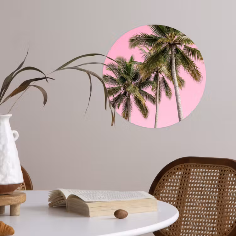 Behangcirkel - Palmboom - Tropisch - Pink — 4