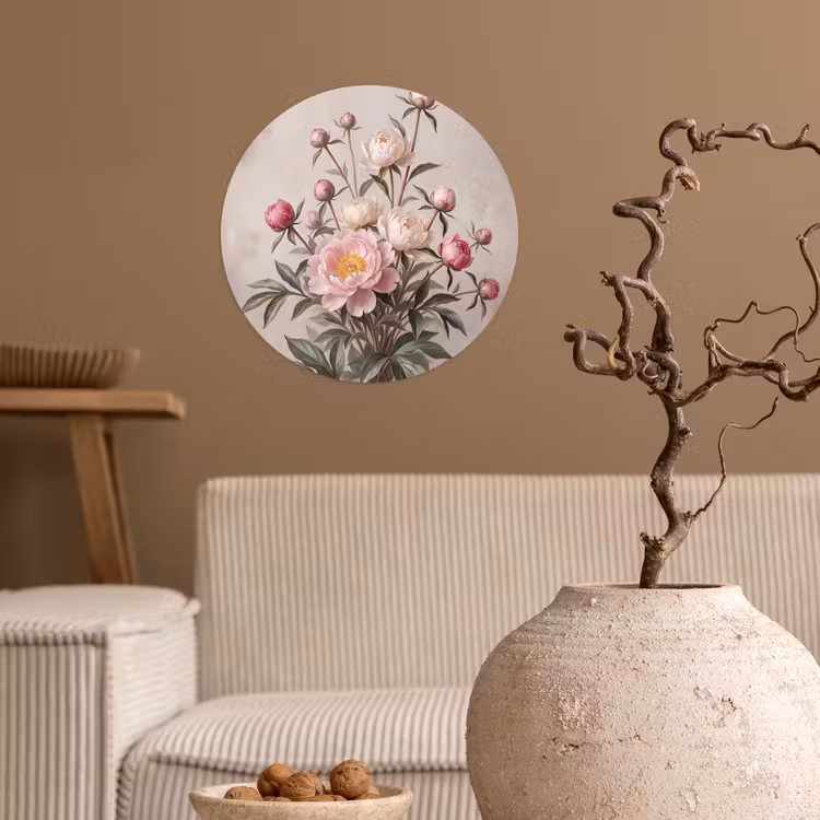 Behangcirkel - Pioenrozen - Boeket - Roze — 2