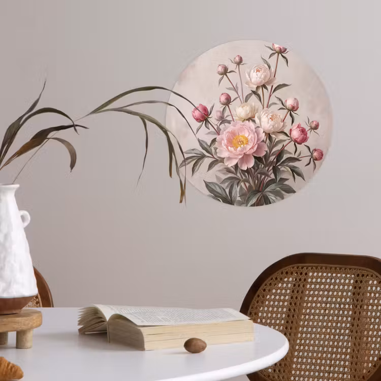 Behangcirkel - Pioenrozen - Boeket - Roze — 4