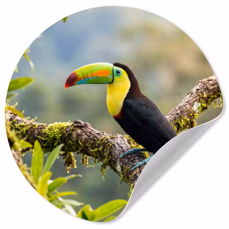 Behangcirkel - Toekan - Jungle - Natuur - Kleurrijk — 1