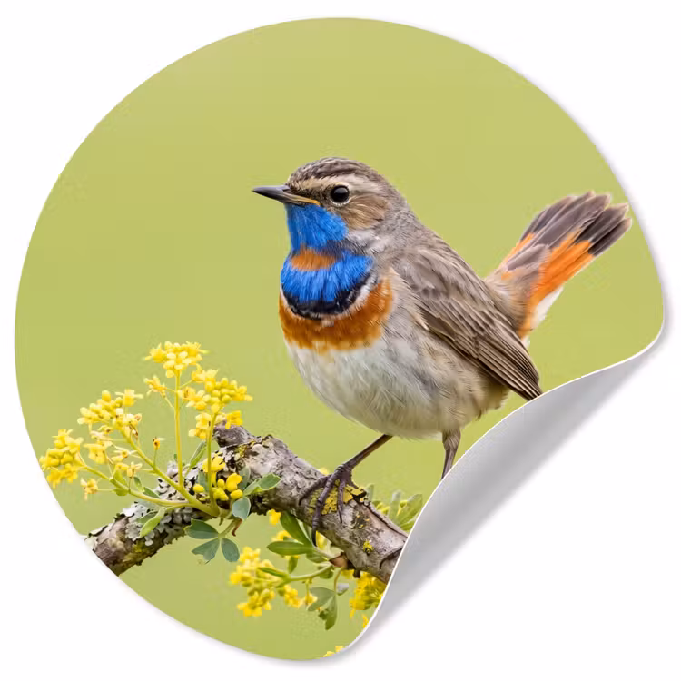 Behangcirkel - Vogel - Tak - Natuur - Kleurrijk — 1
