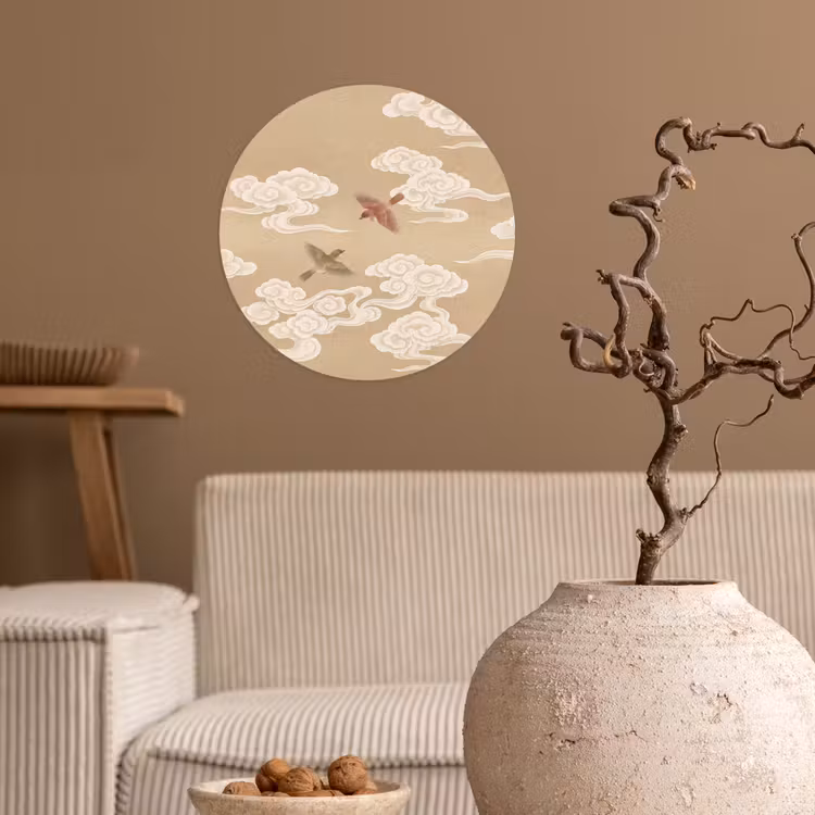 Behangcirkel - Vogels - Vliegen - Beige — 2