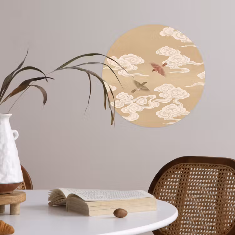 Behangcirkel - Vogels - Vliegen - Beige — 4