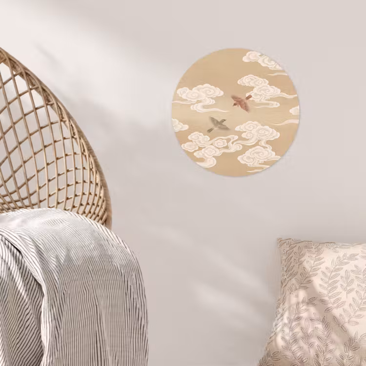 Behangcirkel - Vogels - Vliegen - Beige — 5