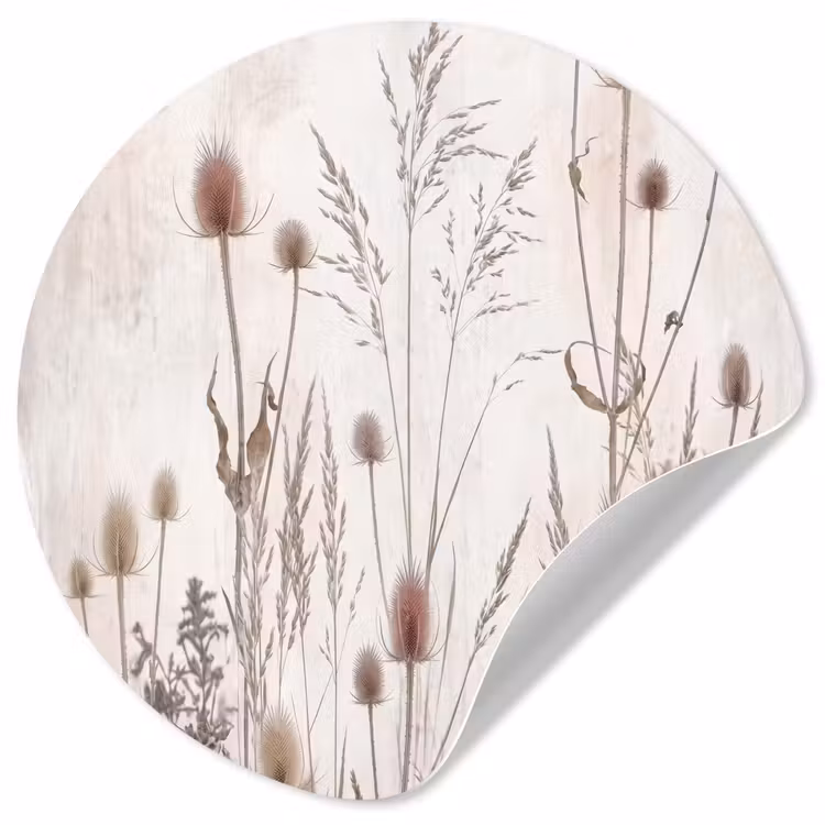 Behangcirkel - Weidebloemen - Design - Sepia — 1