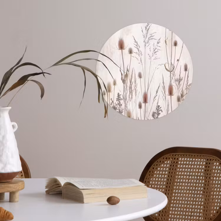 Behangcirkel - Weidebloemen - Design - Sepia — 4