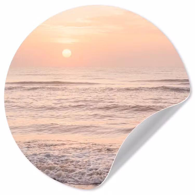 Behangcirkel - Zon - Strand - Roze — 1