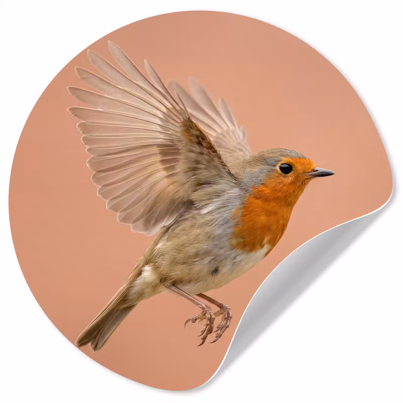 Behangcirkel - Roodborst - Natuur - Roze — 1