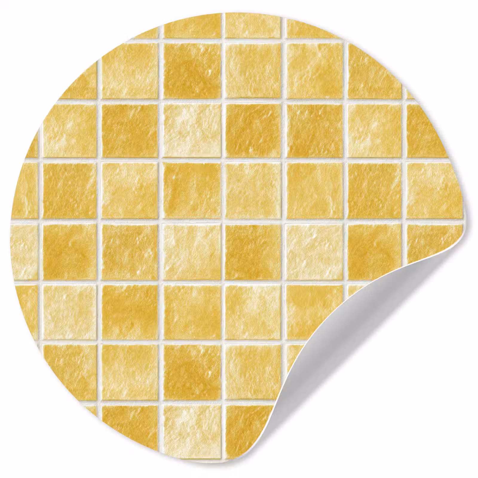 Behangcirkel - Tegels - Mozaïek - Textuur - Goudgeel — 1