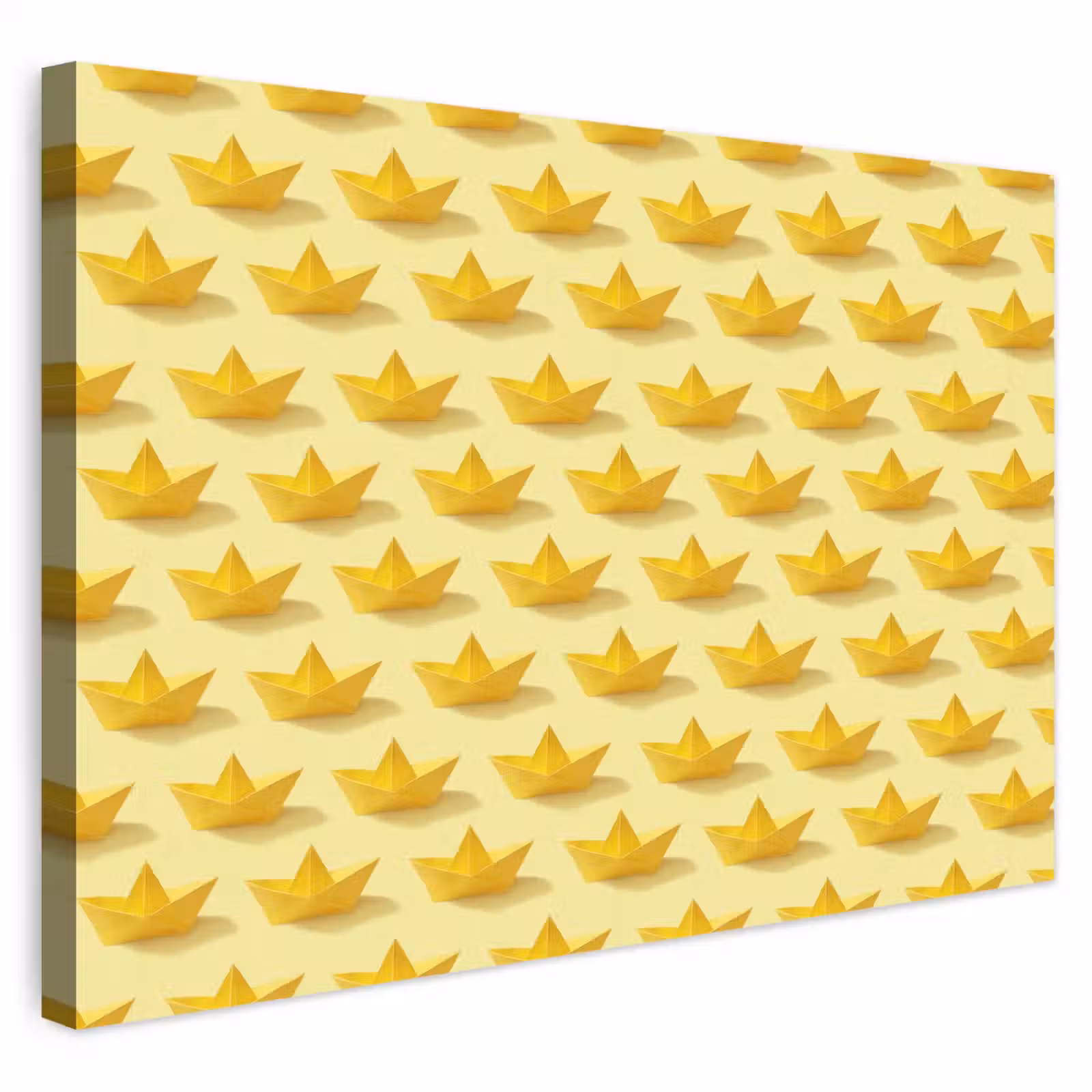 Buiten canvas - Bootjes - Origami - Creatief - Geel — 1