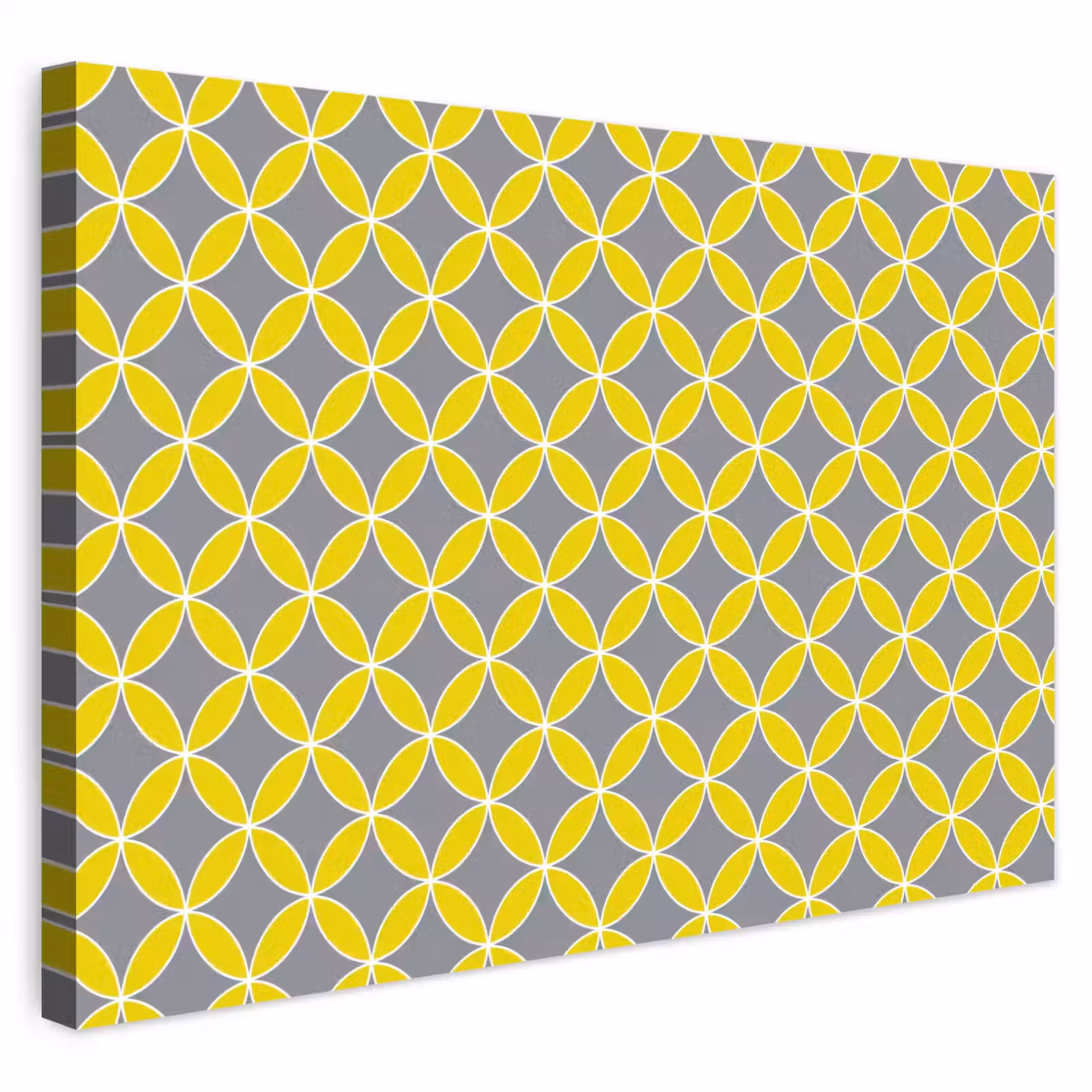 Buiten canvas - Geometrisch - Cirkels - Modern - Grijs - Geel — 1