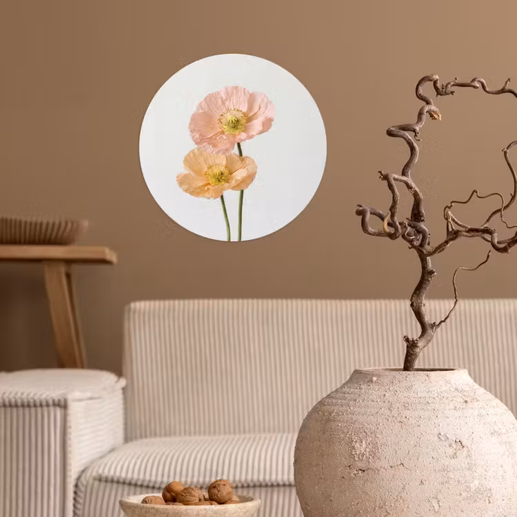 Behangcirkel - Papavers - Botanisch - Roze — 2