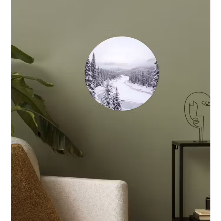 Behangcirkel - Rivier - Bevroren - Landschap - Winter — 3