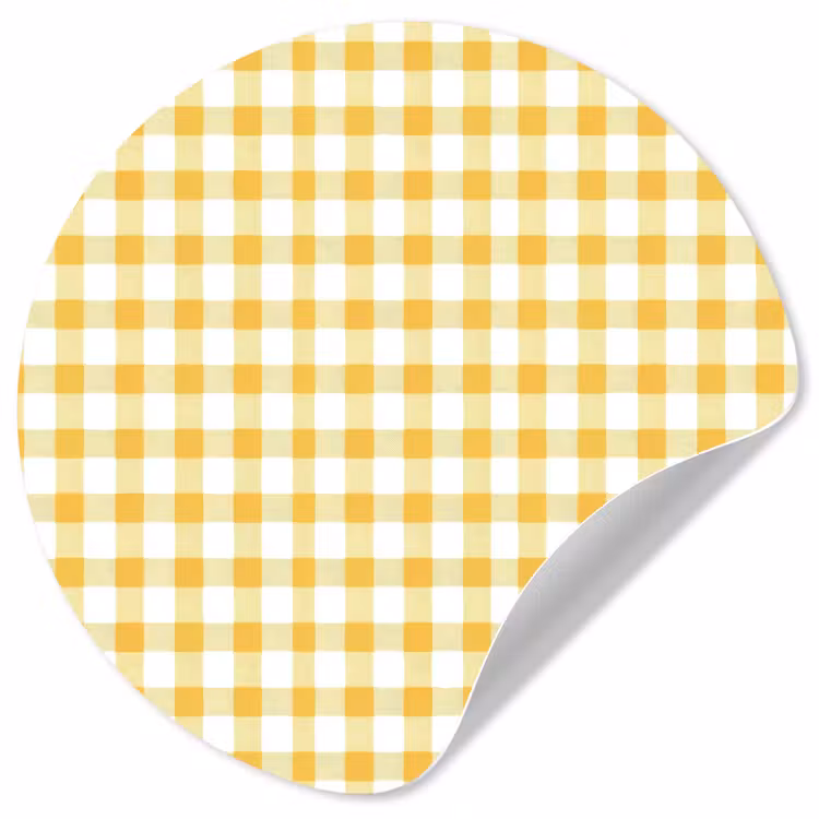 Behangcirkel - Ruit - Gingham - Klassiek - Geel en Wit — 1