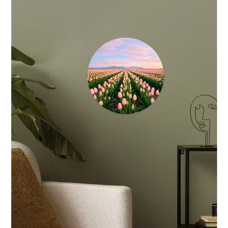 Behangcirkel - Tulpen - Landschap - Roze — 3