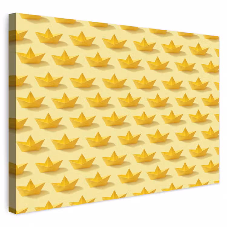 Buiten canvas - Bootjes - Origami - Creatief - Geel — 1