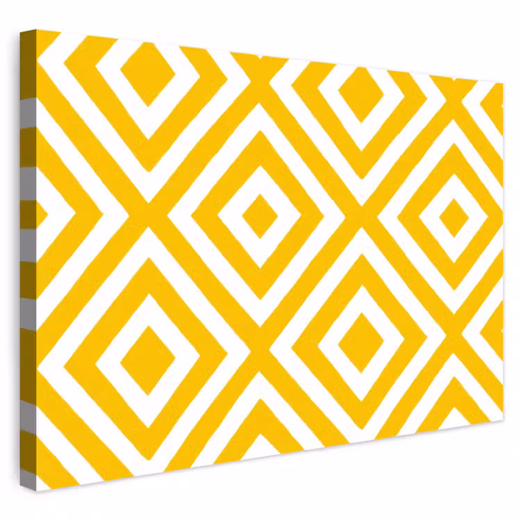Buiten canvas - Geometrisch - Lijnen - Modern - Geel - Wit — 1