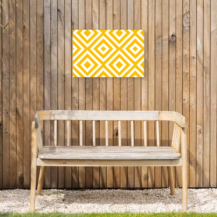 Buiten canvas - Geometrisch - Lijnen - Modern - Geel - Wit — 3