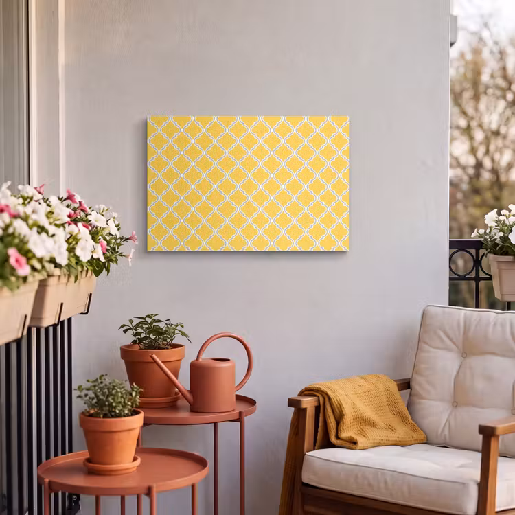 Buiten canvas - Lantaarn - Arabesk - Elegant - Geel — 4