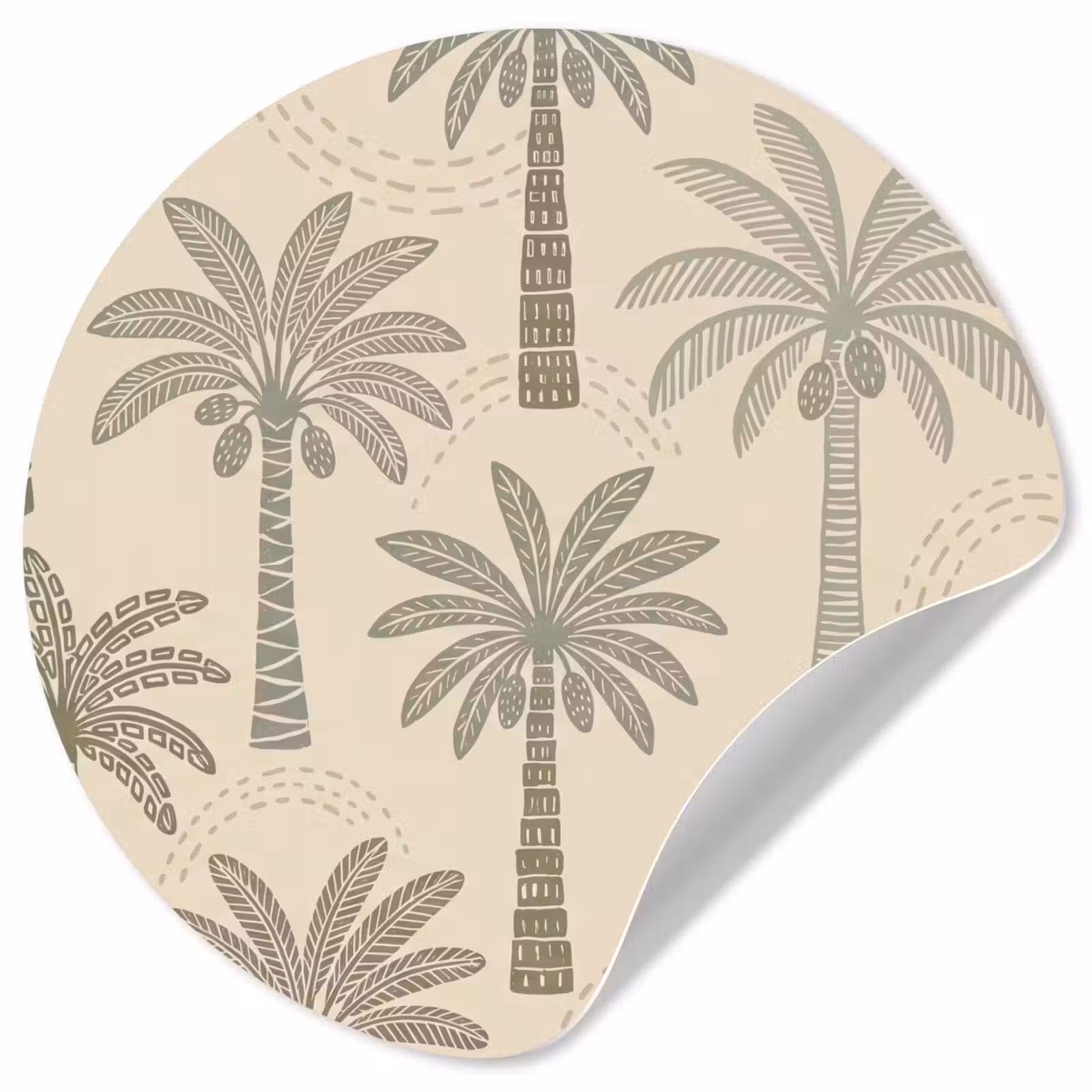 Behangcirkel - Palmbomen - Patroon - Tropisch - Beige — 1