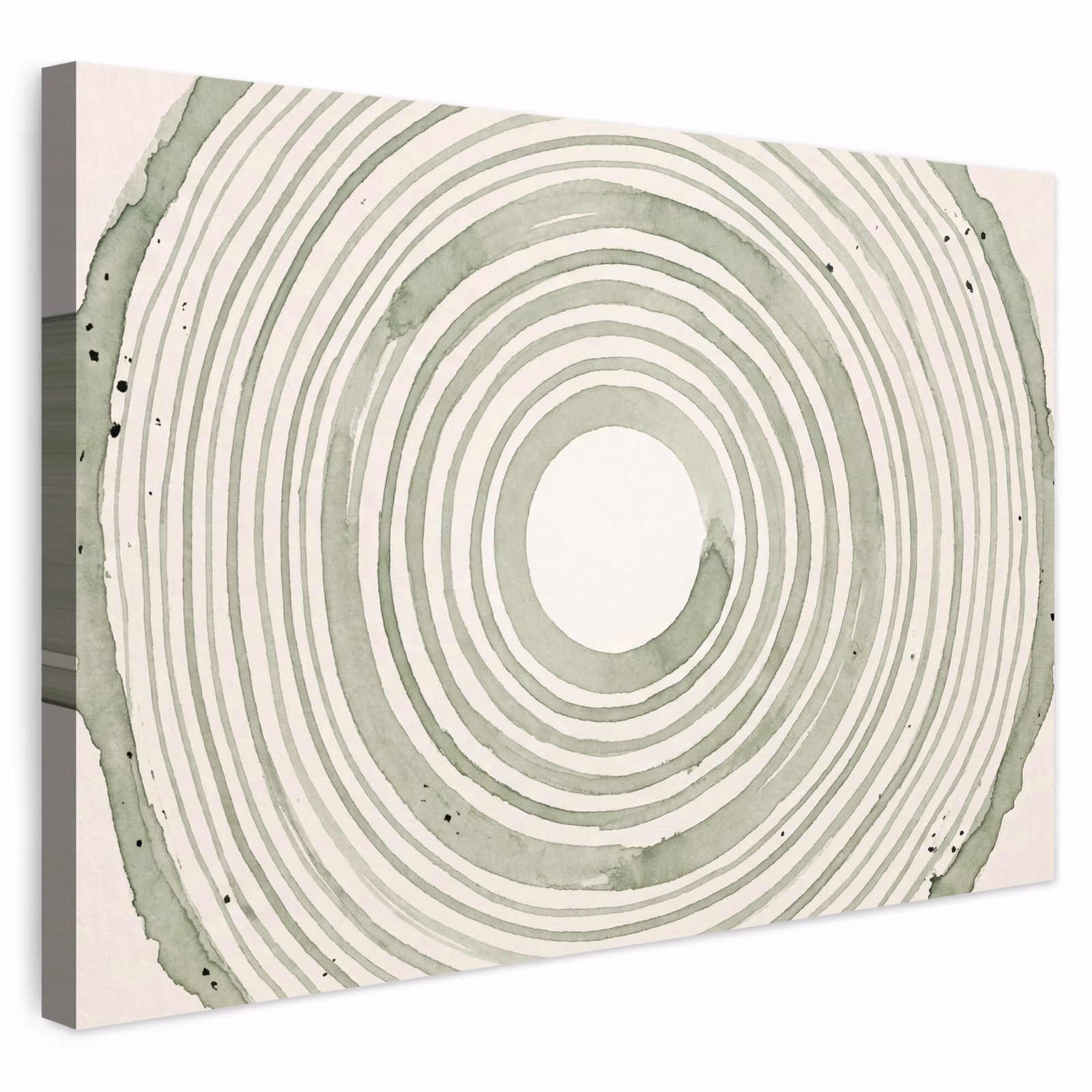 Buiten canvas - Abstractie - Cirkels - Waterverf - Groen - Modern — 1