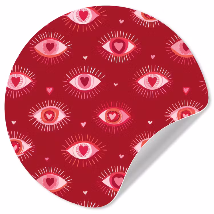 Behangcirkel - Ogen - Patroon - Roze - Donkerrood — 1