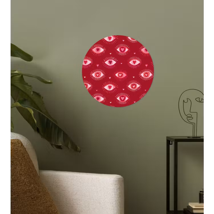 Behangcirkel - Ogen - Patroon - Roze - Donkerrood — 3