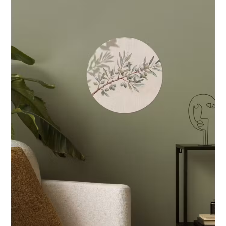 Behangcirkel - Olijftak - Bladeren - Natuur - Groen - Beige — 3