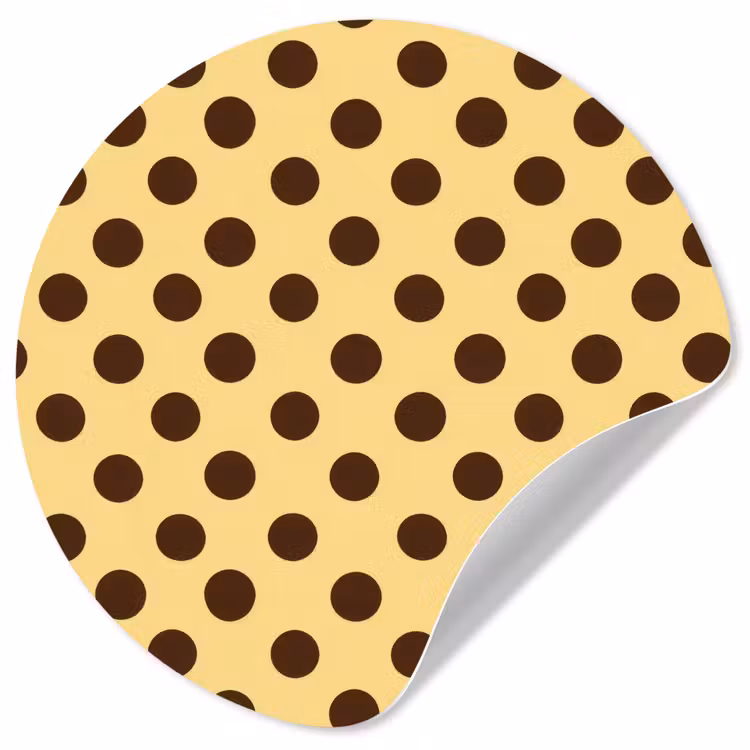 Behangcirkel - Polka Dot - Stippen - Retro - Geel - Bruin — 1