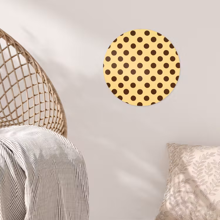 Behangcirkel - Polka Dot - Stippen - Retro - Geel - Bruin — 5