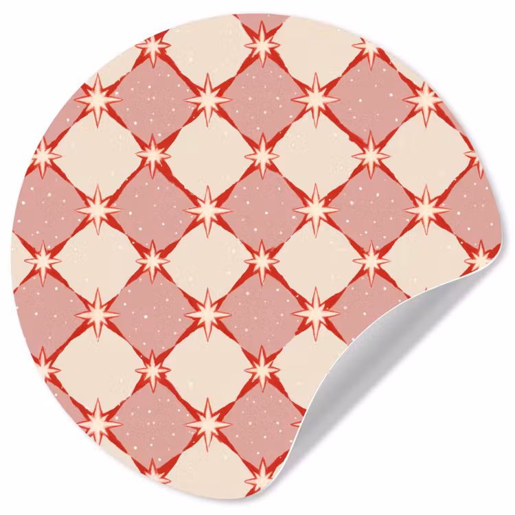 Behangcirkel - Ruiten - Sterren - Vintage - Oudroze - Rood — 1