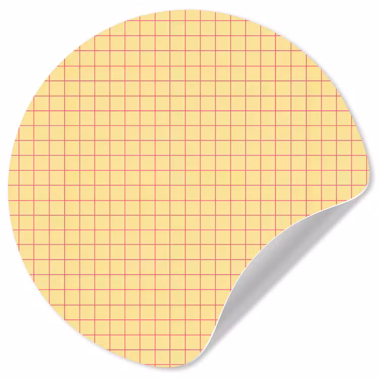 Behangcirkel - Ruitjes - Grid - Minimalistisch - Geel - Roze — 1