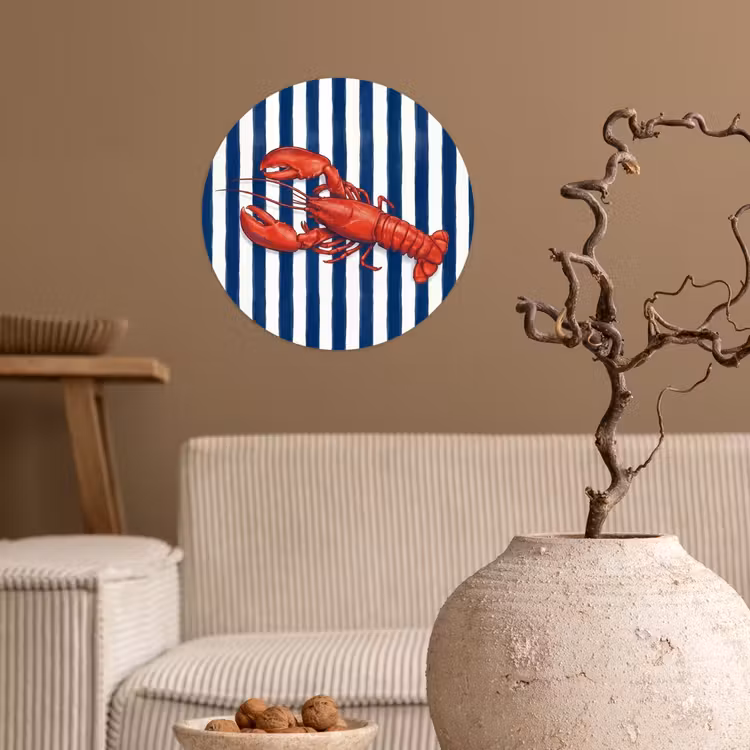 Behangcirkel - Schaaldier - Kreeft - Marine - Illustratie - Rood — 2