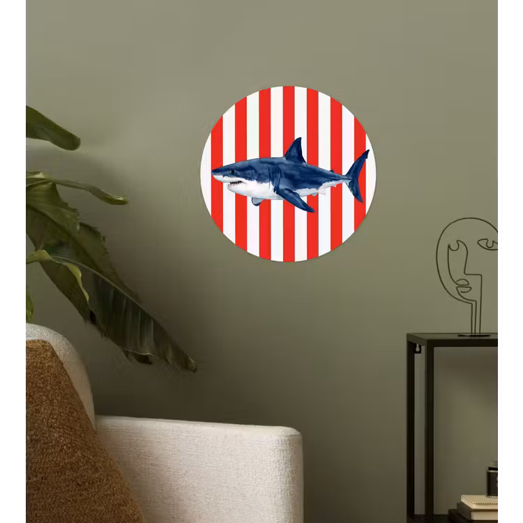 Behangcirkel - Vis - Haai - Zee - Illustratie - Blauw — 3