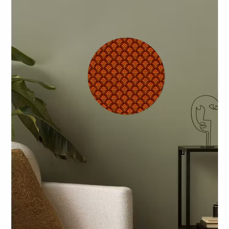 Behangcirkel - Waaiers - Art Deco - Botanisch - Roestbruin - Oranje — 3