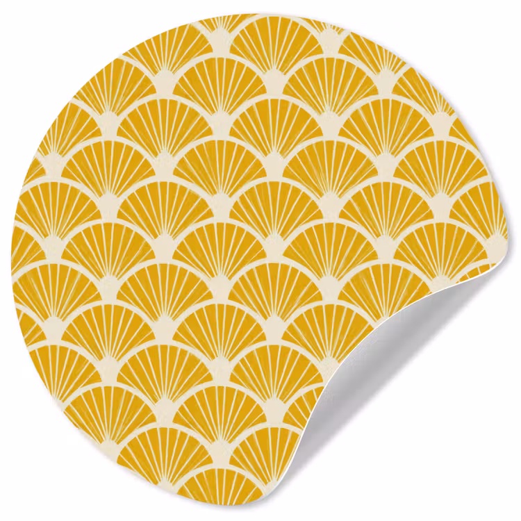Behangcirkel - Waaiers - Art Deco - Retro - Okergeel — 1