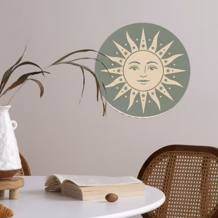Behangcirkel - Zon - Sterren - Astrologie - Vintage - Groen — 4