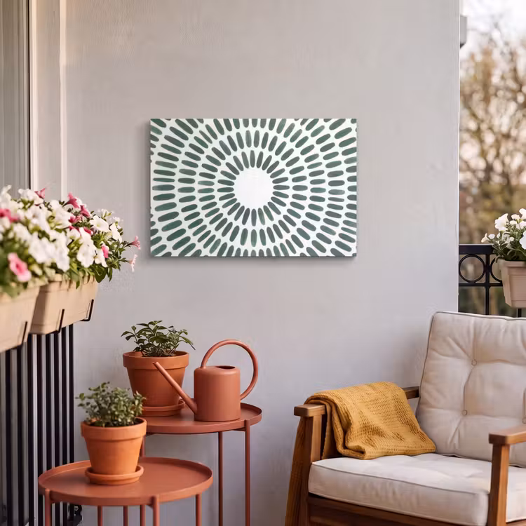 Buiten canvas - Abstract - Cirkel - Patroon - Modern - Groen — 4