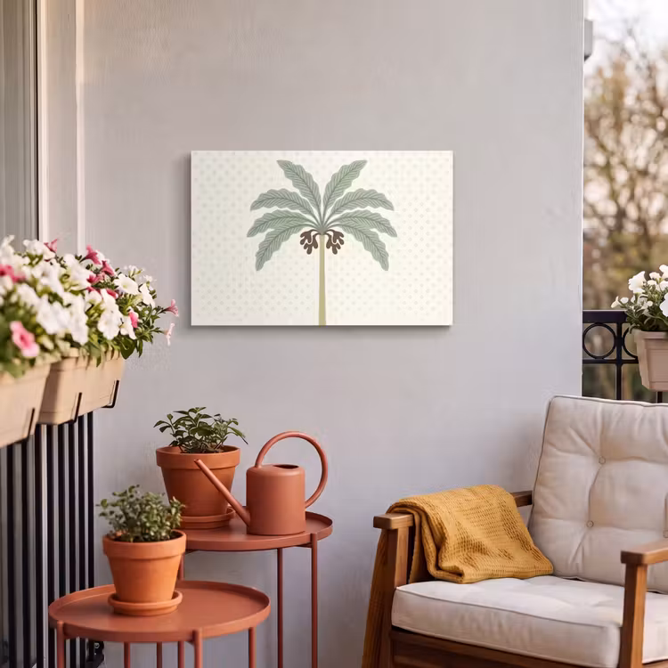 Buiten canvas - Boom - Bladeren - Groen - Decoratief - Beige — 4
