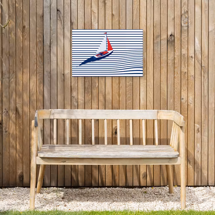 Buiten canvas - Boot - Water - Abstract - Blauw — 3