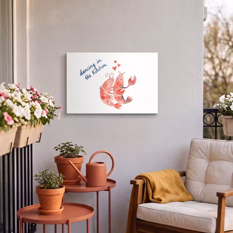 Buiten canvas - Dier - Dans - Liefde - Waterverf - Rood — 4