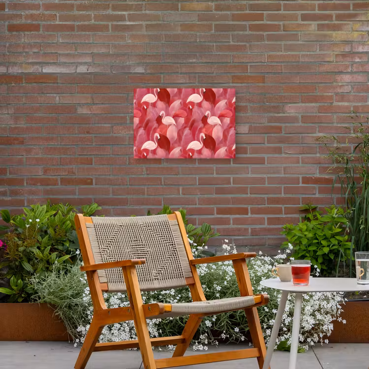 Buiten canvas - Flamingo - Botanisch - Elegant - Roze - Rood — 2