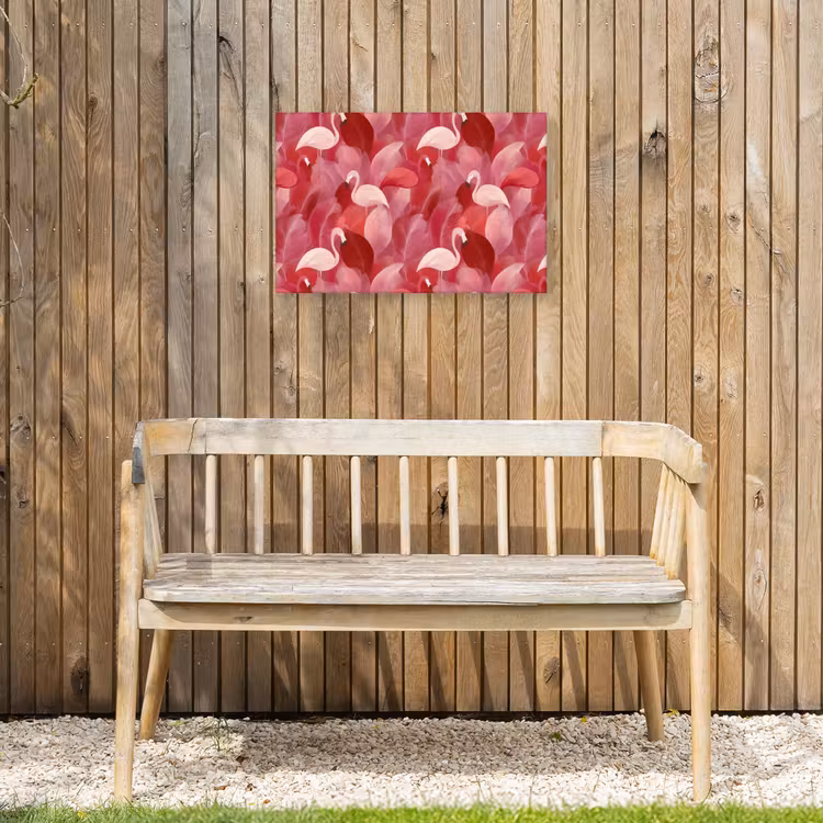 Buiten canvas - Flamingo - Botanisch - Elegant - Roze - Rood — 3