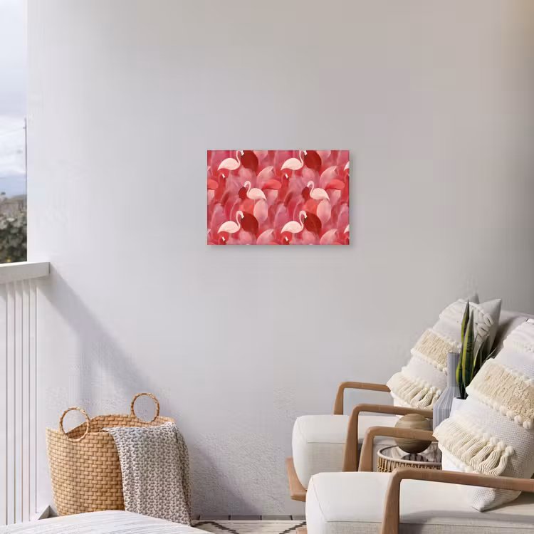 Buiten canvas - Flamingo - Botanisch - Elegant - Roze - Rood — 4