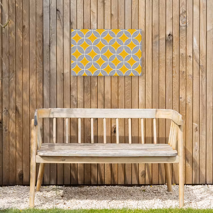 Buiten canvas - Geometrisch - Cirkels - Textuur - Grijs - Geel — 3