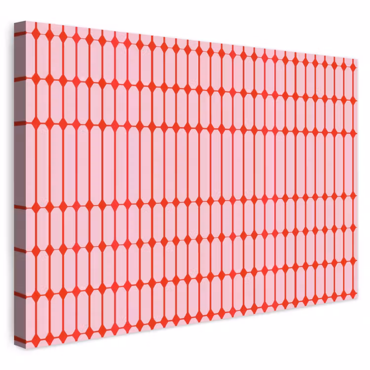 Buiten canvas - Geometrisch - Minimalistisch - Rood - Roze — 1