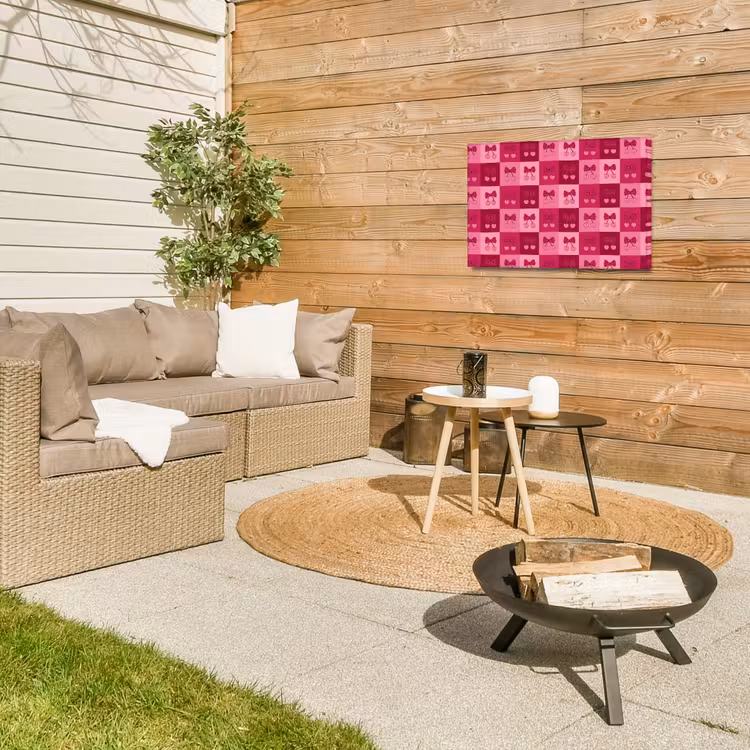 Buiten canvas - Kersen - Strikjes - Speels - Roze - Bordeaux — 5
