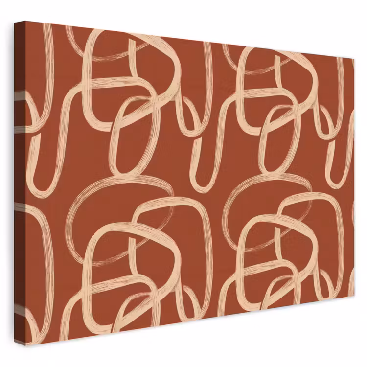 Buiten canvas - Lijnen - Abstract - Organisch - Terracotta - Crème — 1