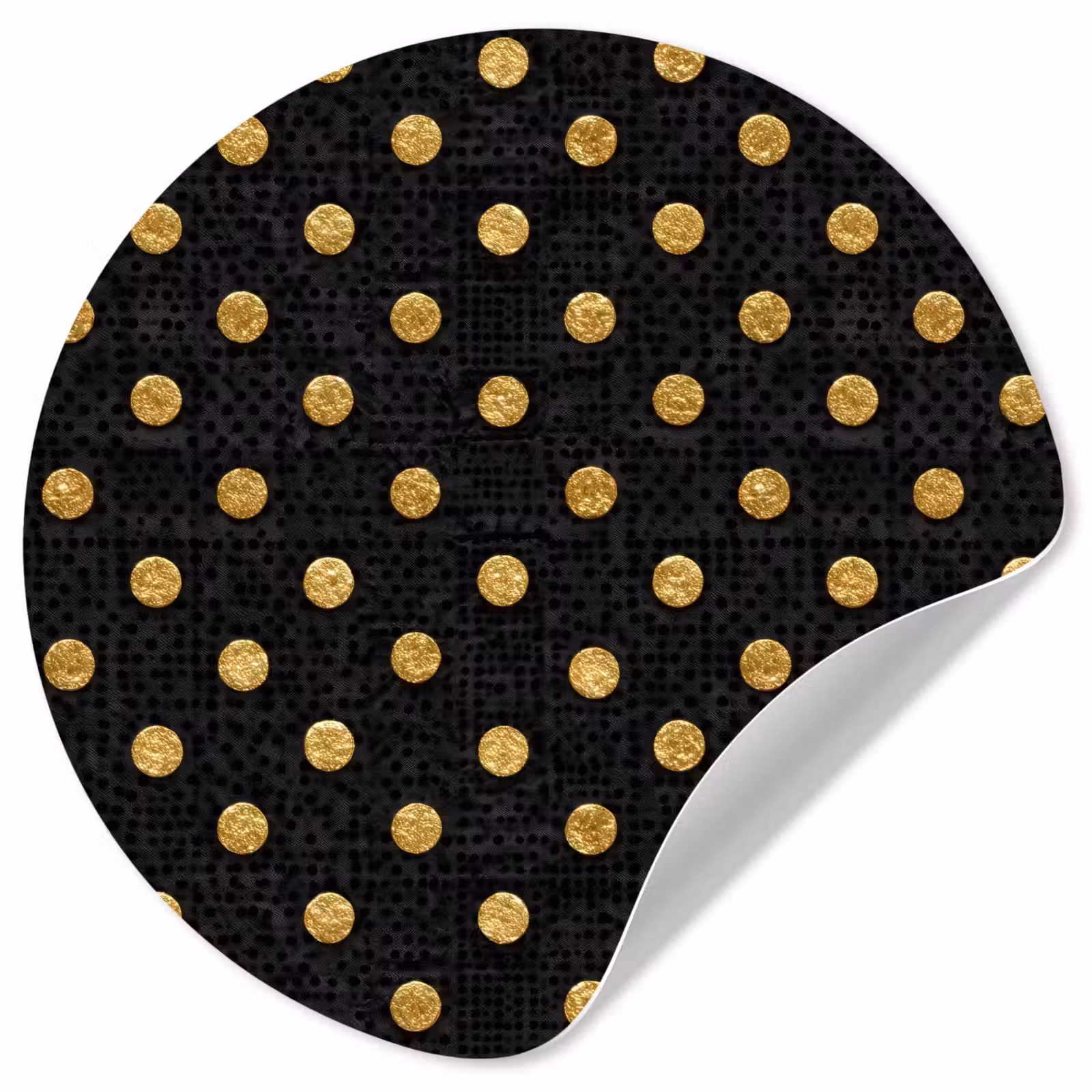 Behangcirkel - Polka Dot - Stippen - Goud - Zwart — 1